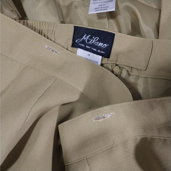 NWT! MILANO! STUNNING CELERY GREEN BERIBBONED & BEADED 3 PC SUIT SET! SZ 16 - Picture 15 of 16